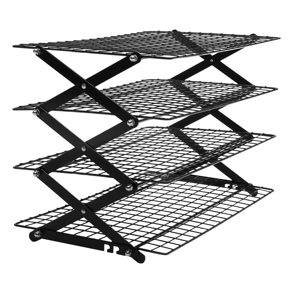 4-Tier Collapsible Cooling Rack Grilling Drying Rack Cooling Rack for Cookies Baking  40*25*31.5cm Outdoor Cooking Assistant