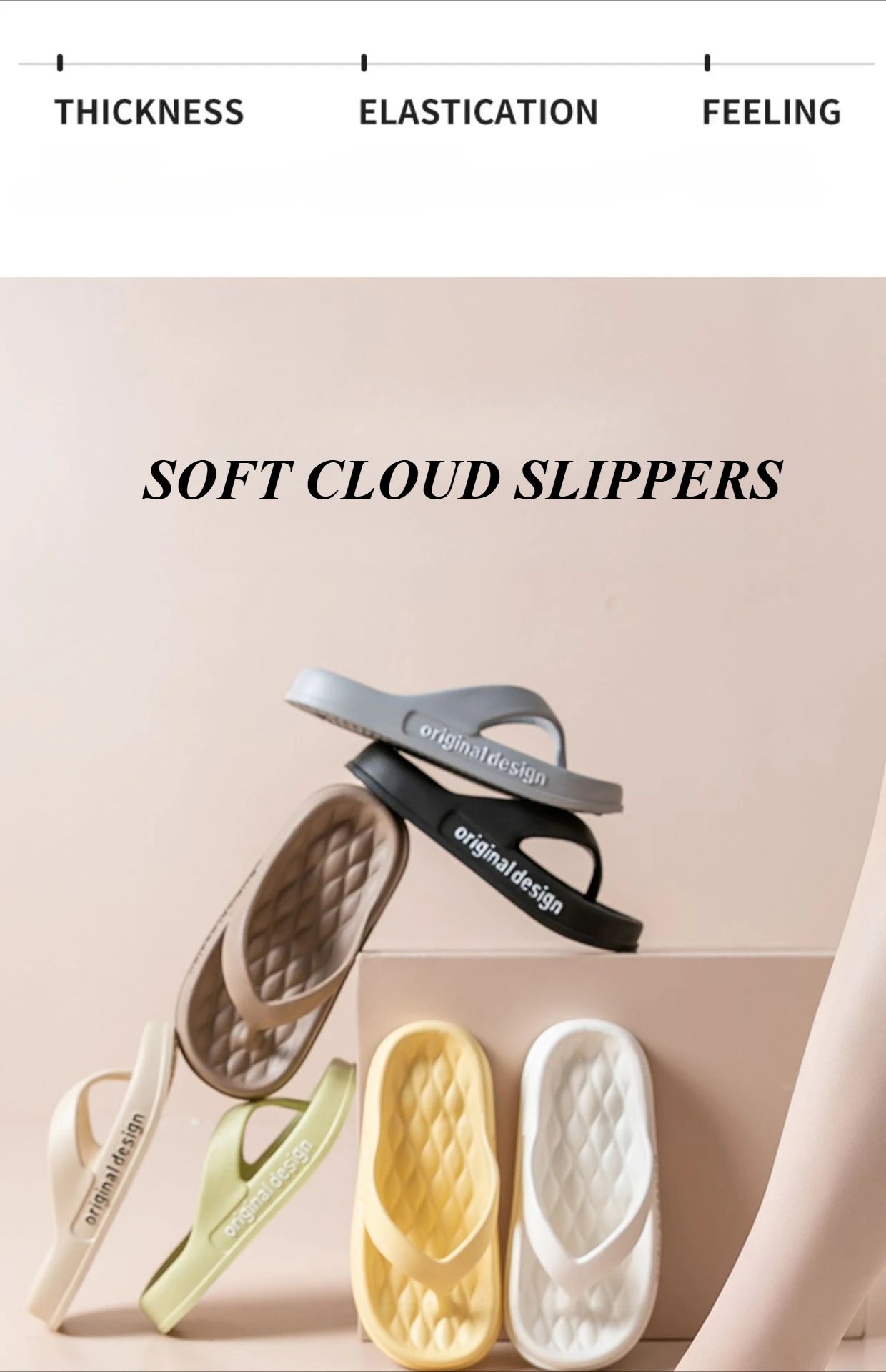 Supersoft Thick Sole EVA Unisex Flip Flops Home Non-slip Light Slides Outdoor Versatile Beach Flat Sandals for Couples Sandalias