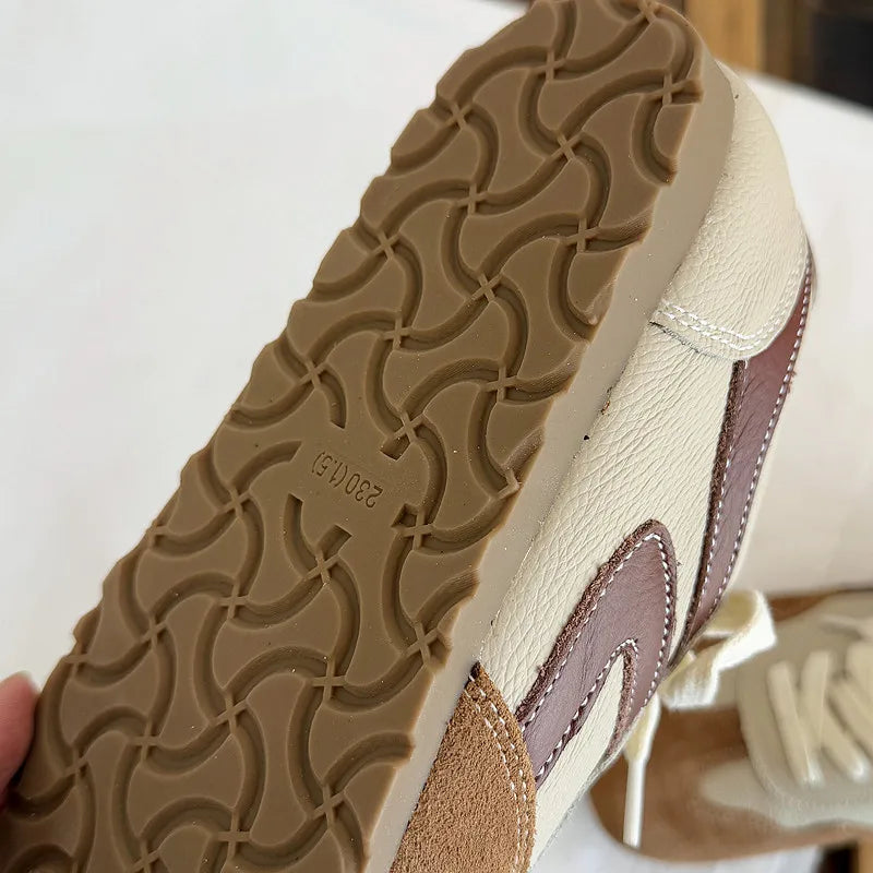 Careaymade-Genuine Leather wider toe women's shoes,soft sole comfortable casual single shoes,lace Barefoot small white shoes