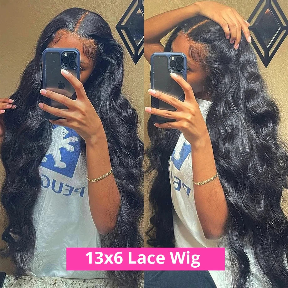 44 Inch Body Wave 13x6 Hd Transparent Lace Frontal Human Hair Wig 360 Brazilian Pre Plucked Lace For Women 13x4 Lace Front Wigs