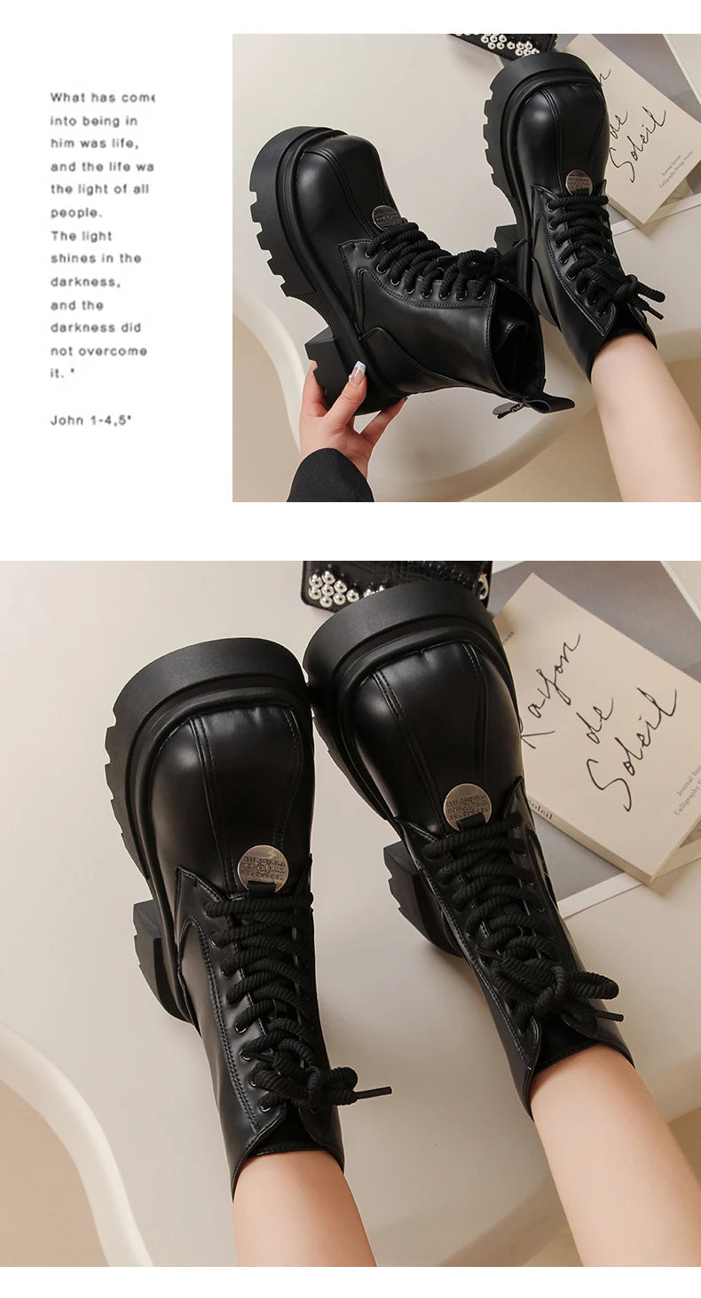 Women Flats Ankle Cool Boots Autumn Designer Platform Shoes 2024 New Brand Fashion Dress Chelsea Boots Walking Zapatillas Female