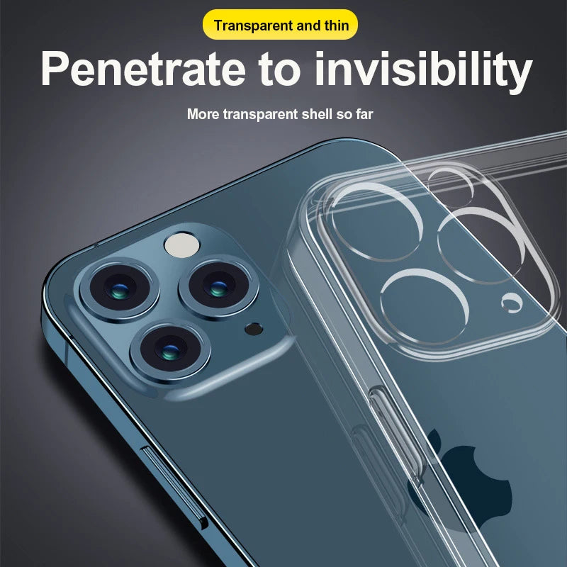Transparent Phone Case For iPhone 11 12 13 14 15 Pro Max Case Silicone Soft Cover For iPhone  X XS Max XR 8 7 Plus Back Cover