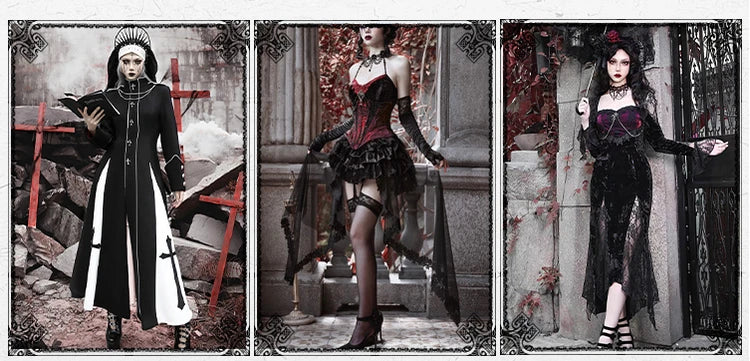 Original Gothic Love Velvet Flash Fishtail Dress 2025 Autumn New Japanese Sexy Girl Slim Elegant Long Halloween Lolita Dresses