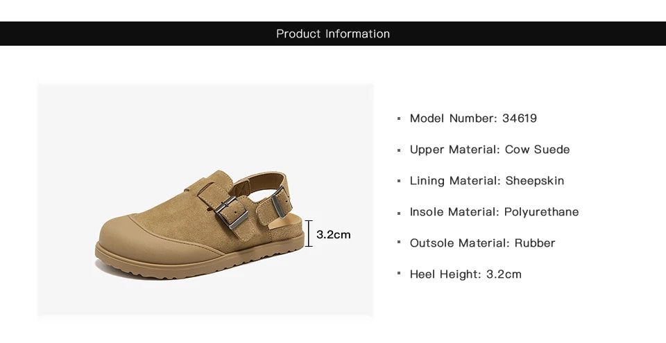 BEAUTODAY Casual Sandals Women Cow Suede Leather Buckle Strap Solid Color Round Toe Platform Fashion Ladies Shoes Handmade 34619