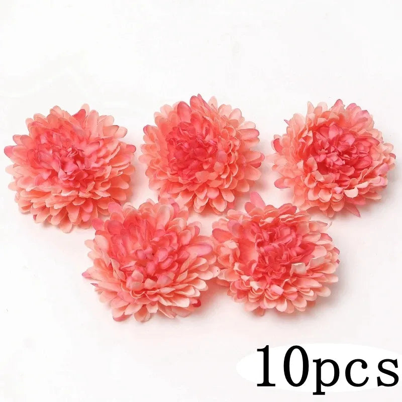 Pink Artificial Flowers Head For Wedding Home Room Decor DIY Fake Flowers For Decoration Birthday Party Craft Wreath Decoration