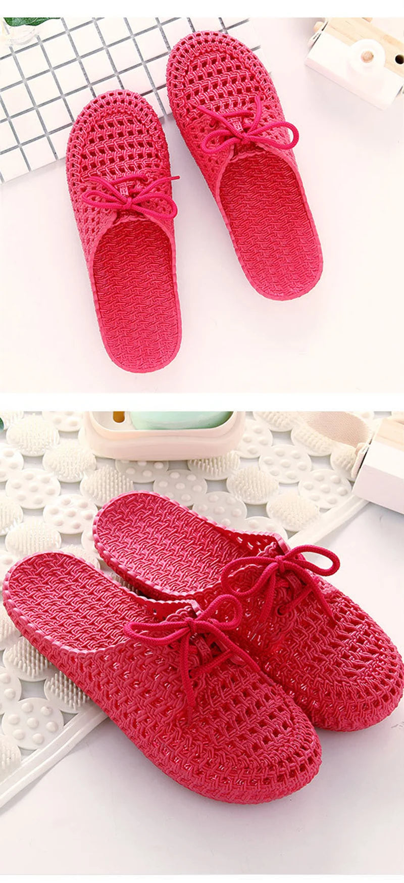 Summer Ladies Baotou Slippers with Hollow Fashion Soft Bottom Hole Shoes Women Wear Beach Sandals and Slippers