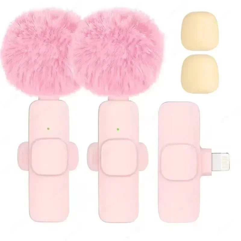 Lavalier Microphone Audio Video Recording Mini Replaceable Windproof Fleece Microphone for vlog YouTube Shooting Wireless Mic