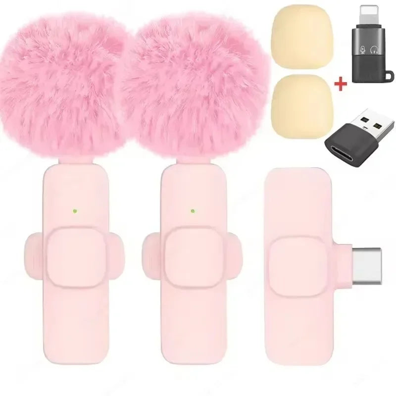 Lavalier Microphone Audio Video Recording Mini Replaceable Windproof Fleece Microphone for vlog YouTube Shooting Wireless Mic