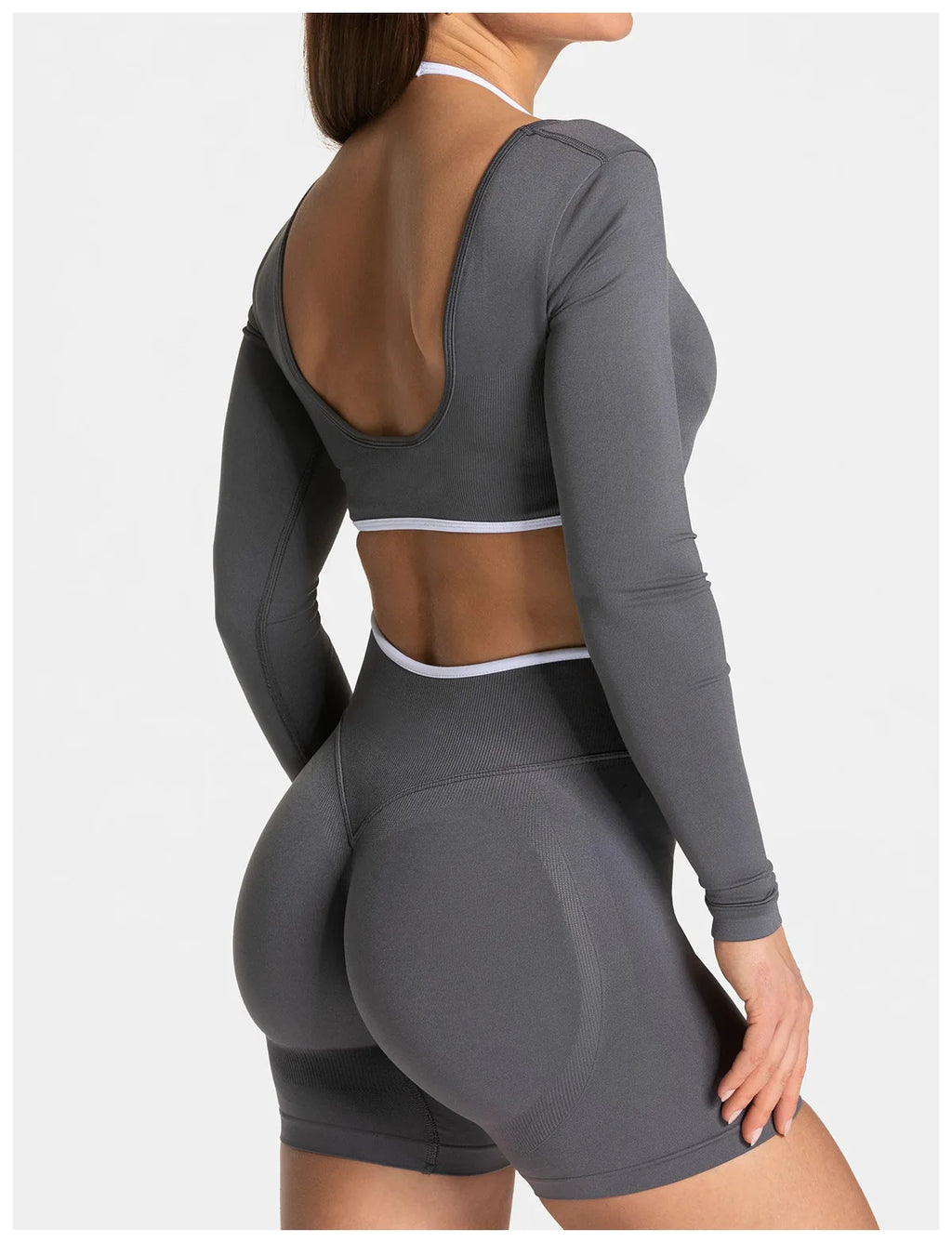 Seamless Fake Two-piece Long Sleeved Yoga Top  Women's Running and Fitness Sports Top Suit Top
