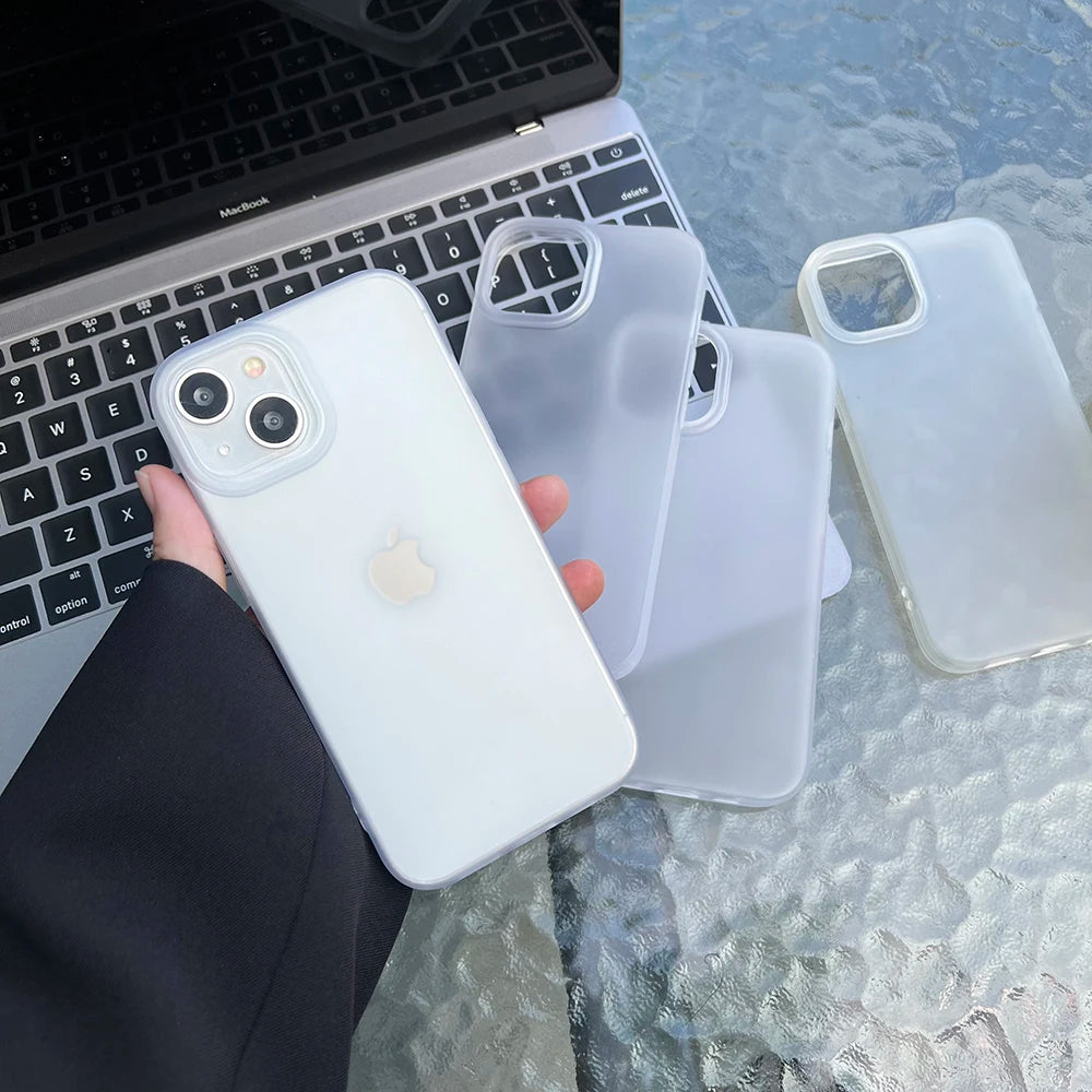 Soft TPU Matte Phone Case for iPhone 11 Cases iPhone 13 15 12 16 17 Pro Max 14 Plus 17 Air 12 Mini Transparent Fundas Cover
