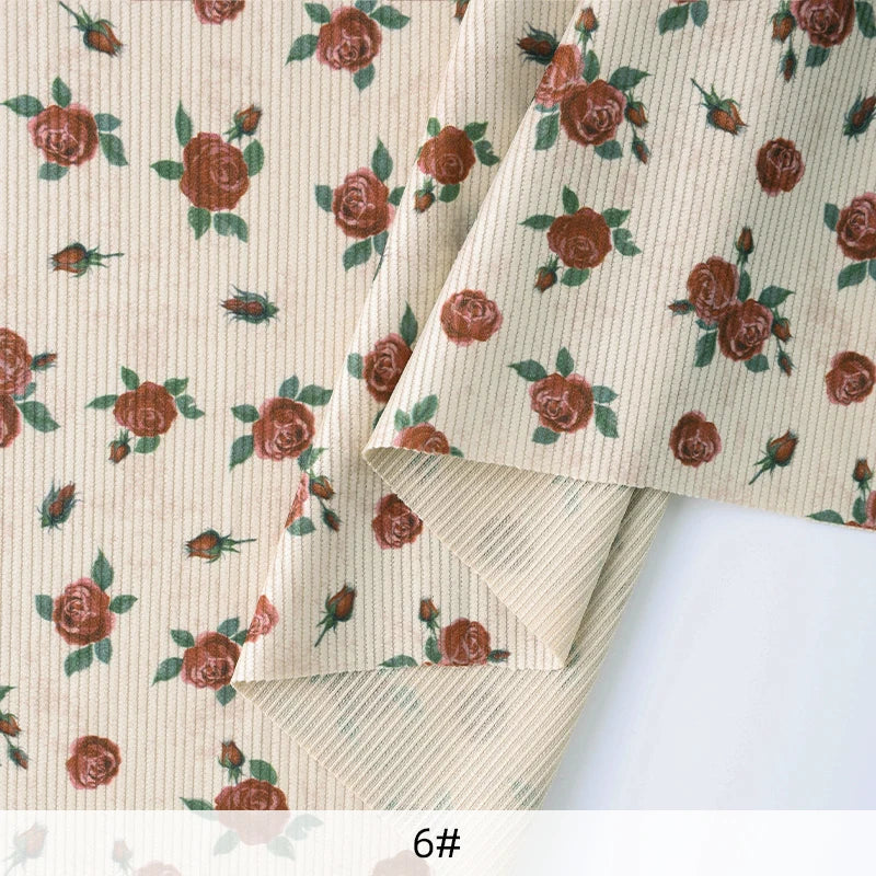 0.5/1/2Yard Ribbed Corduroy Fabric Vintage Style Colour Print Spring Autumn DIY Sewing Fabric Making Pants Jacket Clothing Cloth