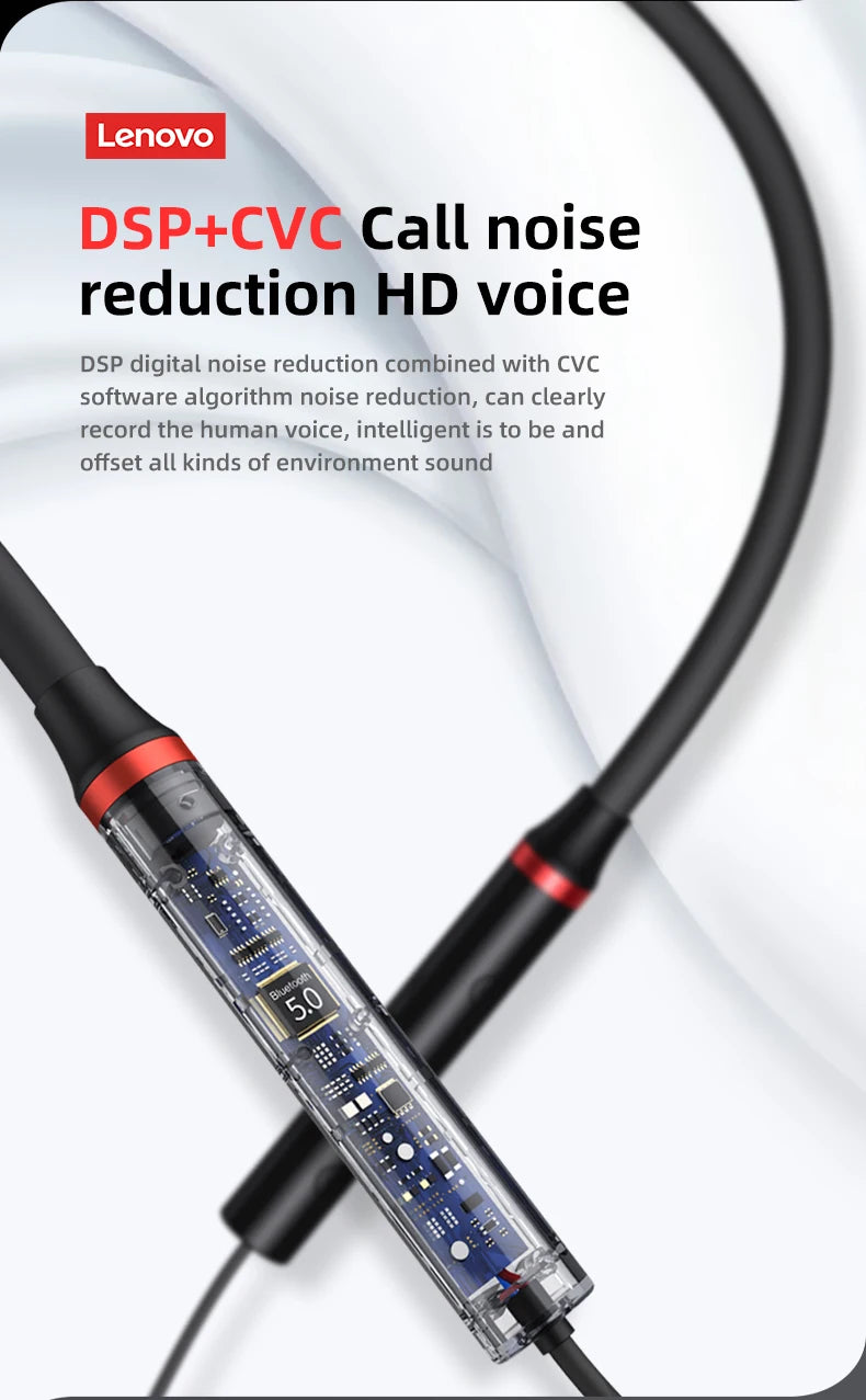 Lenovo Original HE05 Pro TWS Wireless Earphone Bluetooth 5.0 Waterproof Microphone Sports Noise Reduction Neckband Headphones