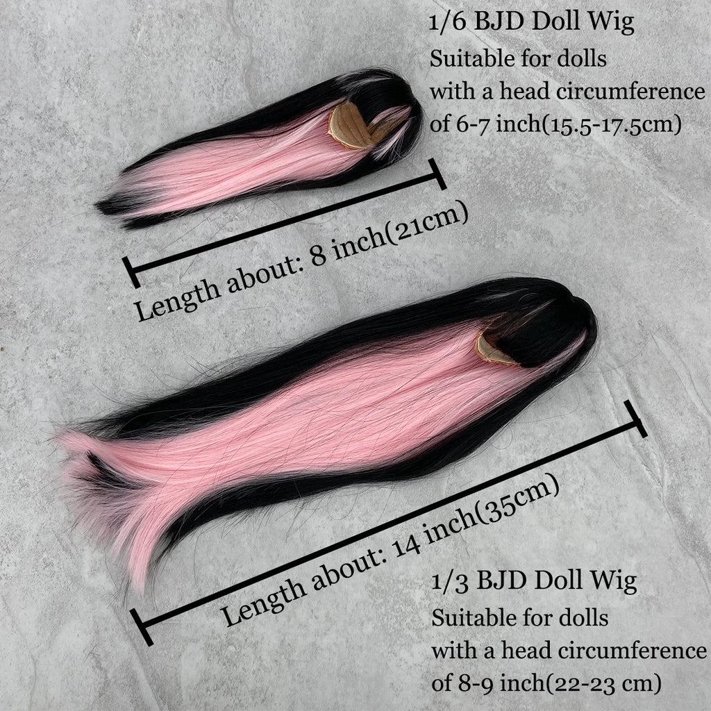 1/3 1/6 BJD/SD Doll Wig With Bangs Long Straight Wig Synthetic Wig For Girls Diy Bjd Wig Accessories