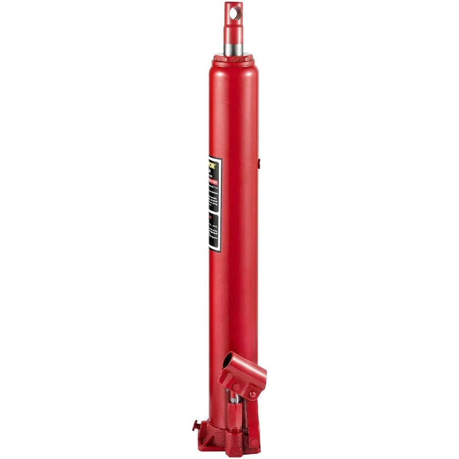 Hydraulic Long Ram Jack 4 Tons 8818 lbs Capacity with Single Piston Pump and Flat Base Manual Cherry Picker w Handle for Garag