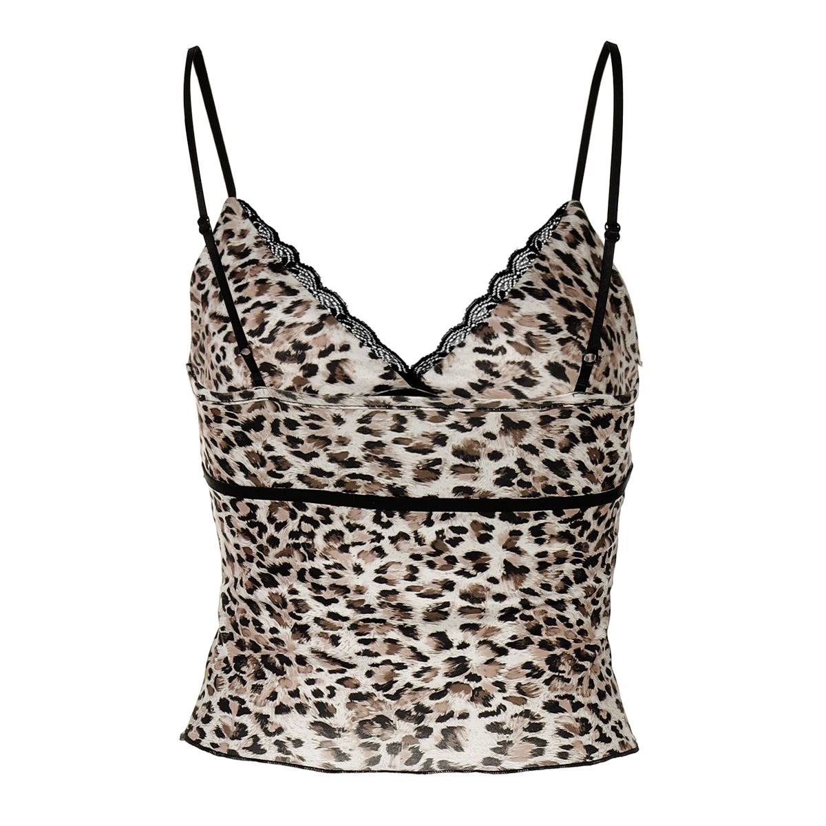 Hugcitar Leopard Print V Neck Sexy Slips Tie Bow Backless Crop Camis Top Summer Women Fashion Y2K Outfits Beach Vacation Club