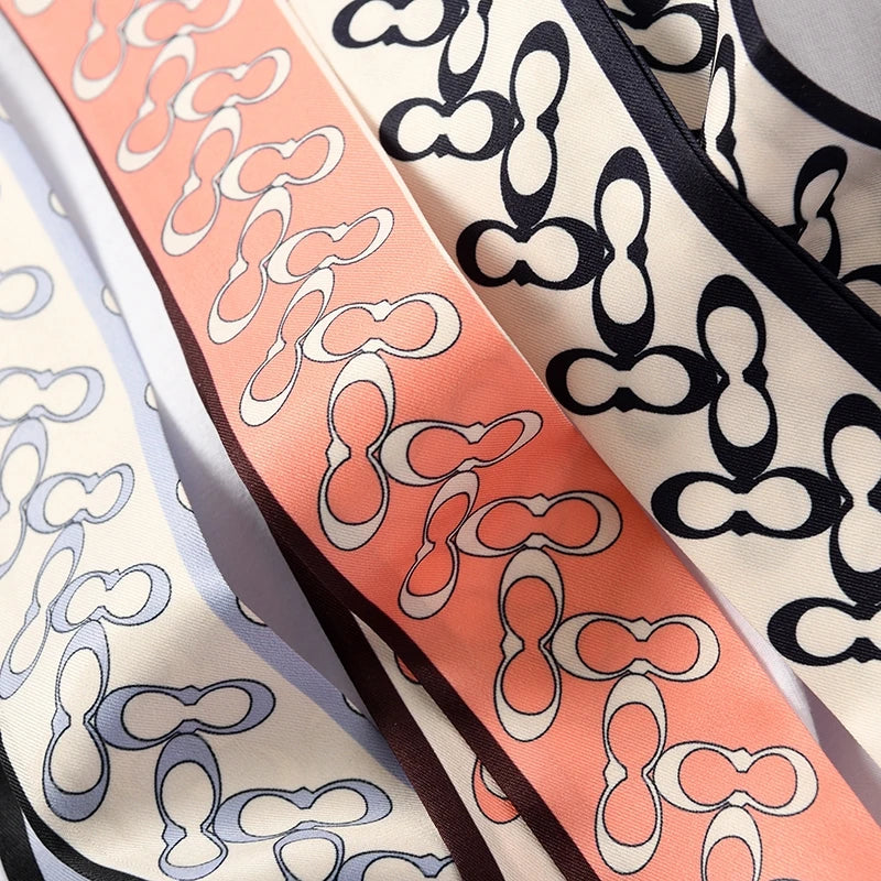 Korean Version of The Autumn Plain Color New Women's Ribbon Hair Ribbon Streamer Tied bag Long belt silk scarf Small Scarf Scarf