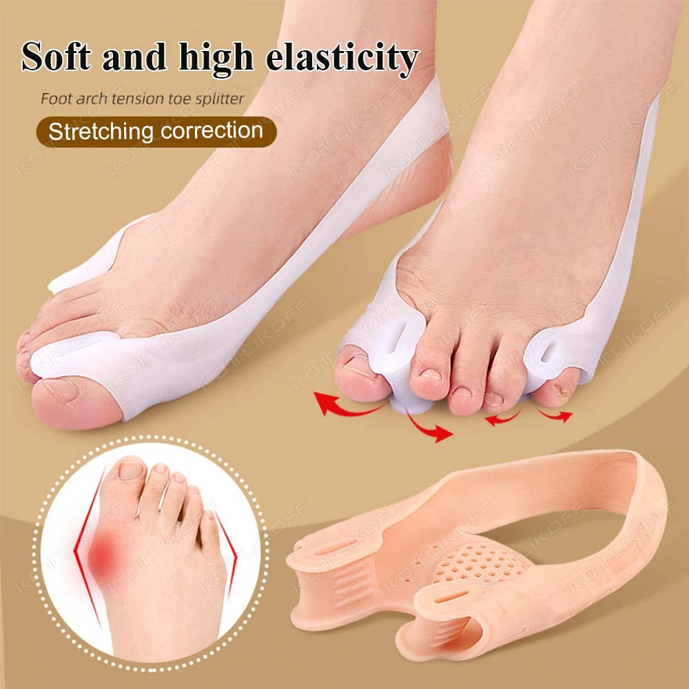 1 Pair Silicone Toe Separator Hallux Valgus Bunion Corrector Hammer Toe Straightener Foot Pain Relief Orthopedic Pedicure Tools