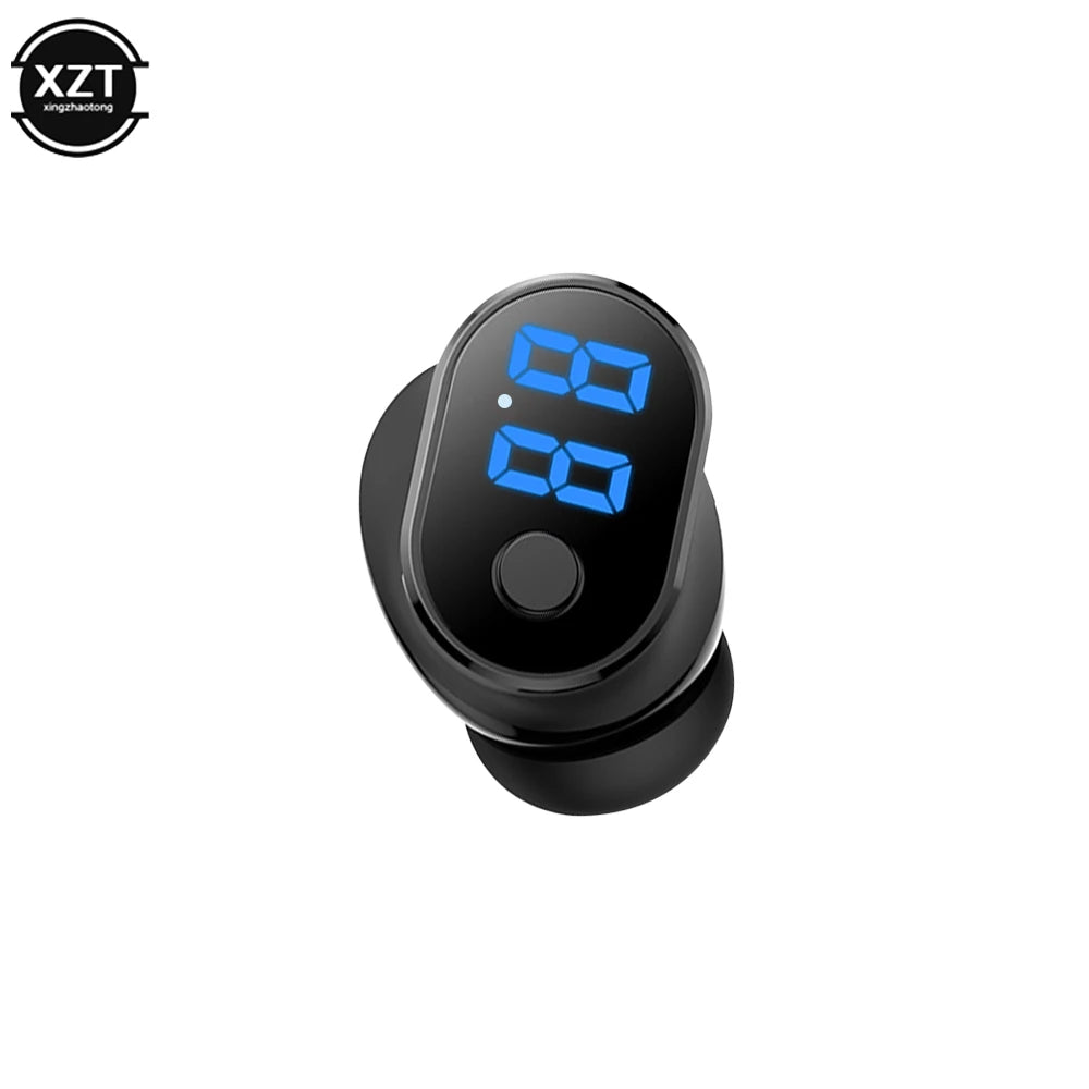 Mini Single Headphones Bluetooth-compatible5.2 Earphones Power Display TWS Wireless Earbuds Mic Support Voice Assistant Headsets