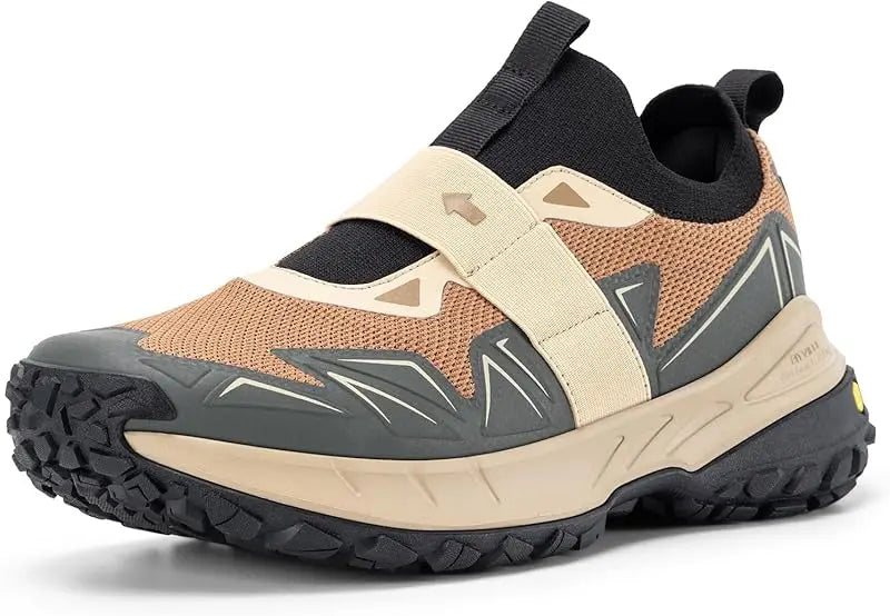 FitVille Men'S Widened Hiking Walking Shoes Slip-On Comfortable Orthopedic With Arch Support Non-Slip Sports Shoes For Travel