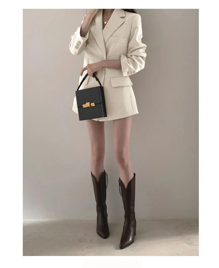 Autumn Winter Slim Women's Blazers Chic Casual Office Lady Suit Solid Fashion Coat Luxury Female Blazer Mujer Korean Style