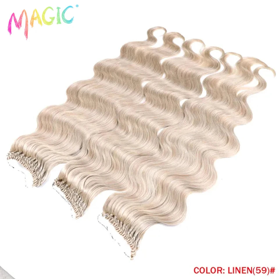 Noble 18 Hair Body Wave Crochet Hair Extension Ponytail Extensions 24" Fake Hair Goddess Braids Crochet Braids Hair Extensions