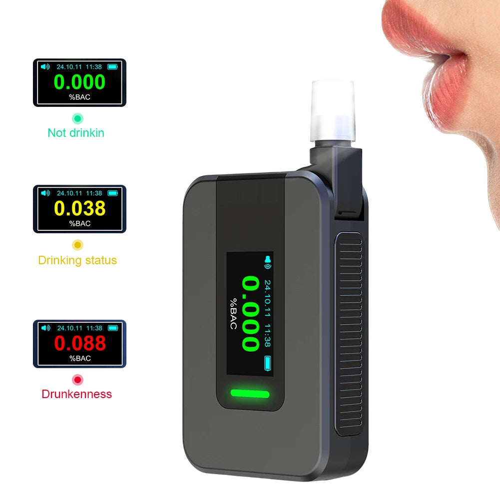 Electrochemical Alcohol Tester High Precision Non-Contacting Electronic Breathalyzer Portable Alcohol Meter for Professional Use