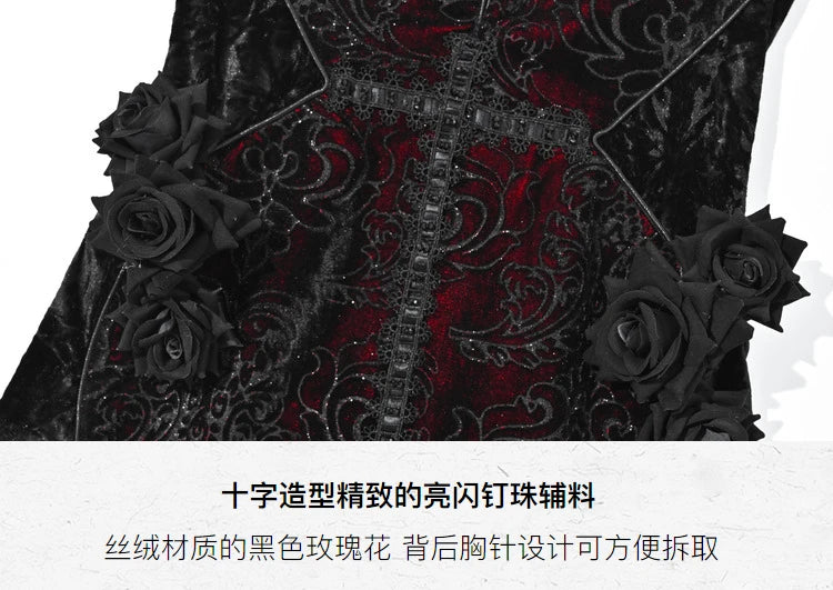 Original Gothic Love Velvet Flash Fishtail Dress 2025 Autumn New Japanese Sexy Girl Slim Elegant Long Halloween Lolita Dresses