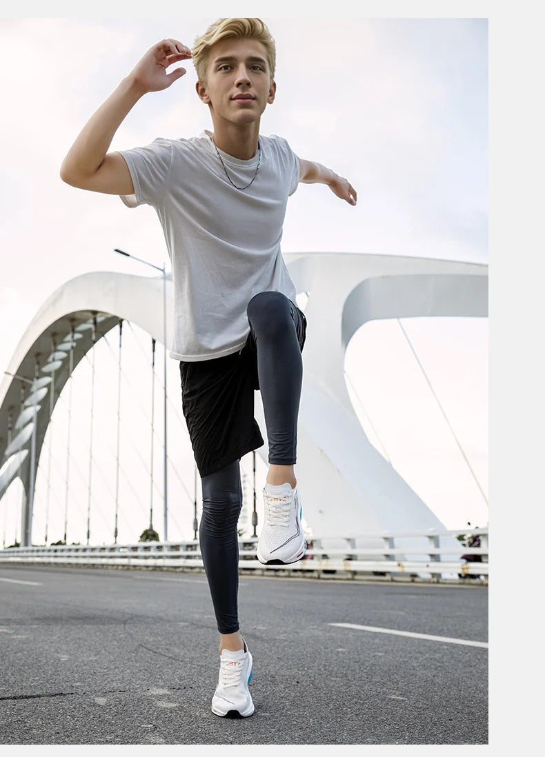 Men's Sports Shoes Cushioning Non-Slip Flat Wear Resistant Sneakers Mesh Breathable Platform Soft Running Shoes for Man