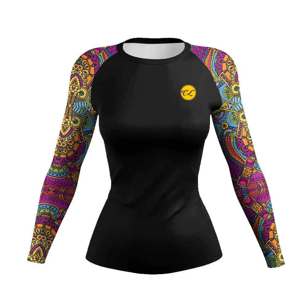New Arrival Best Price Women's Rash Guard for Gym & MMA Training Surfing Rashguard UPF 50+ Anti-Bacterial Quick Dry Yoga Wear