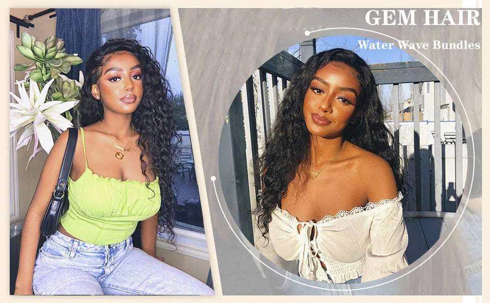 Water Wave Bundles 10A Peruvian Virgin 100% Human Hair Bundles 30 32 Inch 1 3 4 Bundles Deal Wet And Wavy Curly Hair Extensions