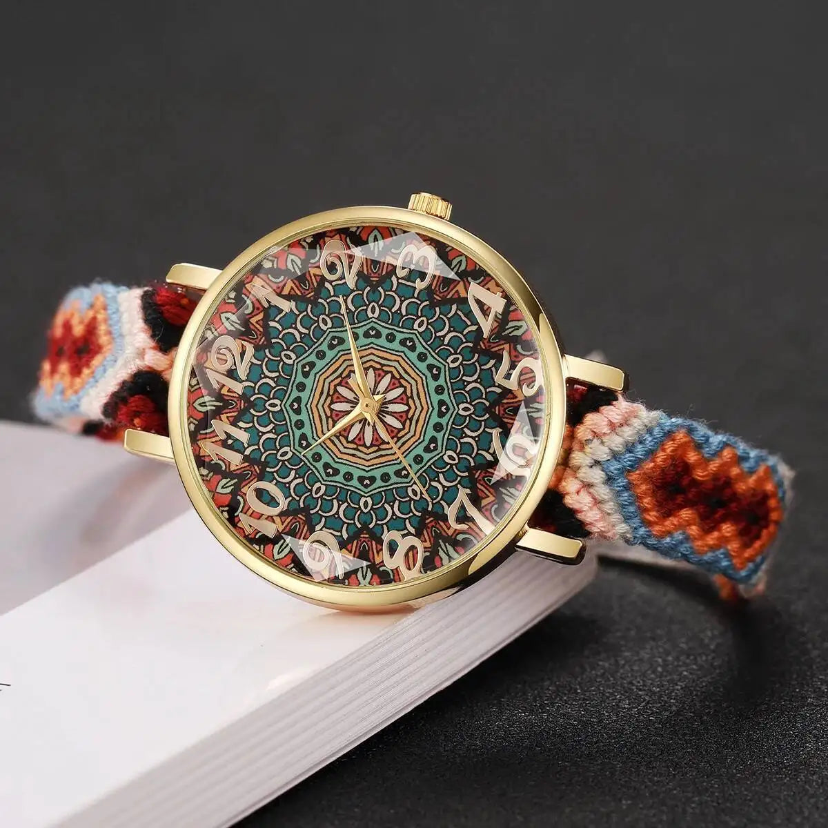 1/6/7PCS Fashion Women Watches Vintage Woven Strap Ladies Quartz Wristwatches Reloj Mujer（Without Box）