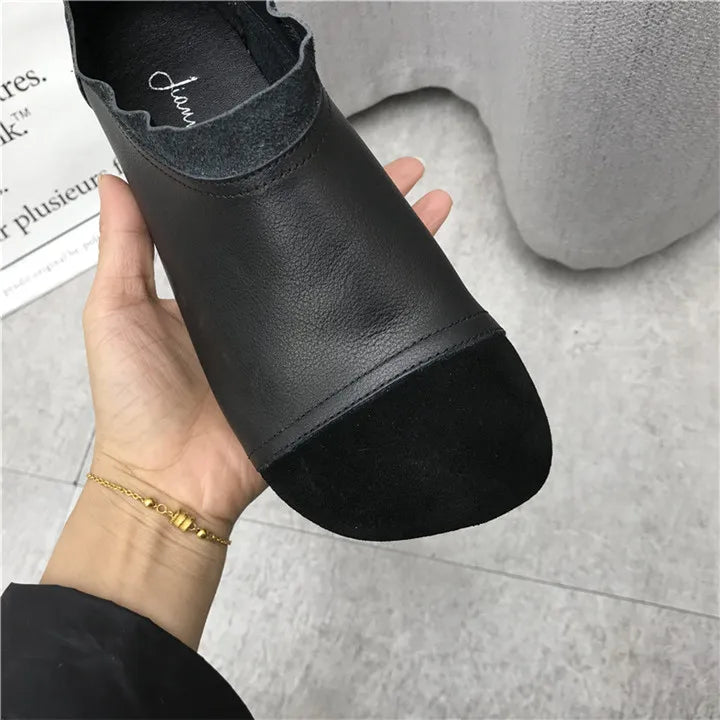 Careaymade-Genuine leather big size women's shoes,pure handmade Winter plush soft thick warm cotton boots women antiskid shoes