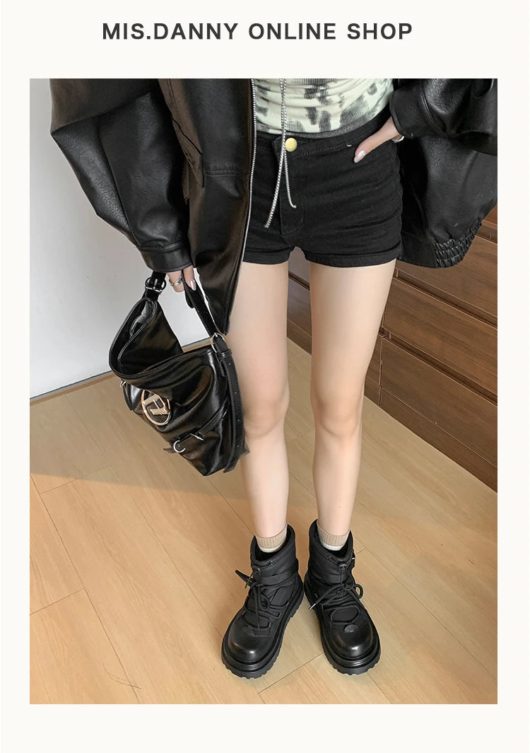 Women's Snow Boots Winter Ankle-length Flat Thick Sole Warm Cotton Shoes Short Plush Women's 2024 Casual Boots Style Flat With