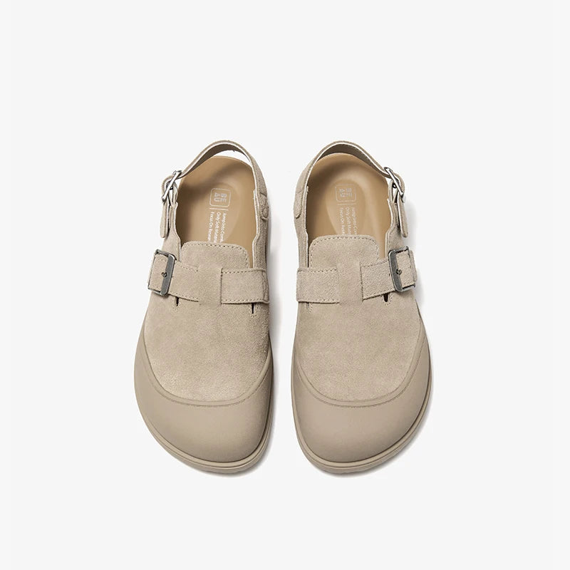 BEAUTODAY Casual Sandals Women Cow Suede Leather Buckle Strap Solid Color Round Toe Platform Fashion Ladies Shoes Handmade 34619