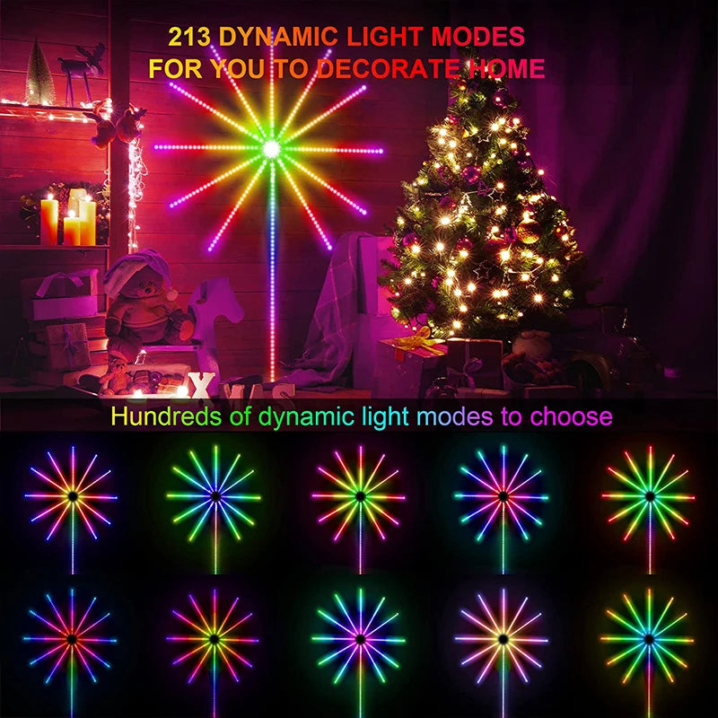 Firework Led Strip Lights For Room Wall Bluetooth Led Tape Light 5V Music Sync Led Lighting Strips Usb Led Strip Rgbic