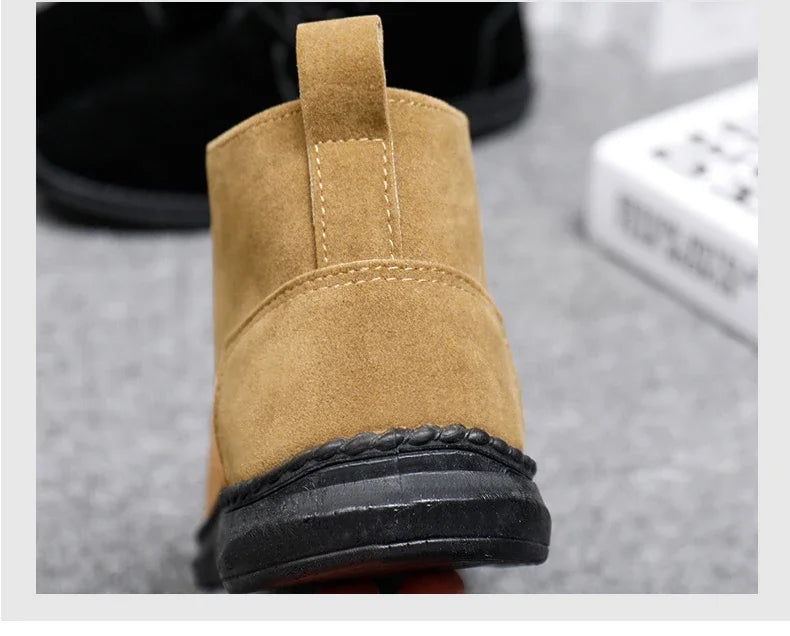 2025 New Men Shoes Luxury Suede Men Chelsea Boots Fashion Comfortable Lace Up Ankle Boots Outdoor Casual High Quality Men Boots