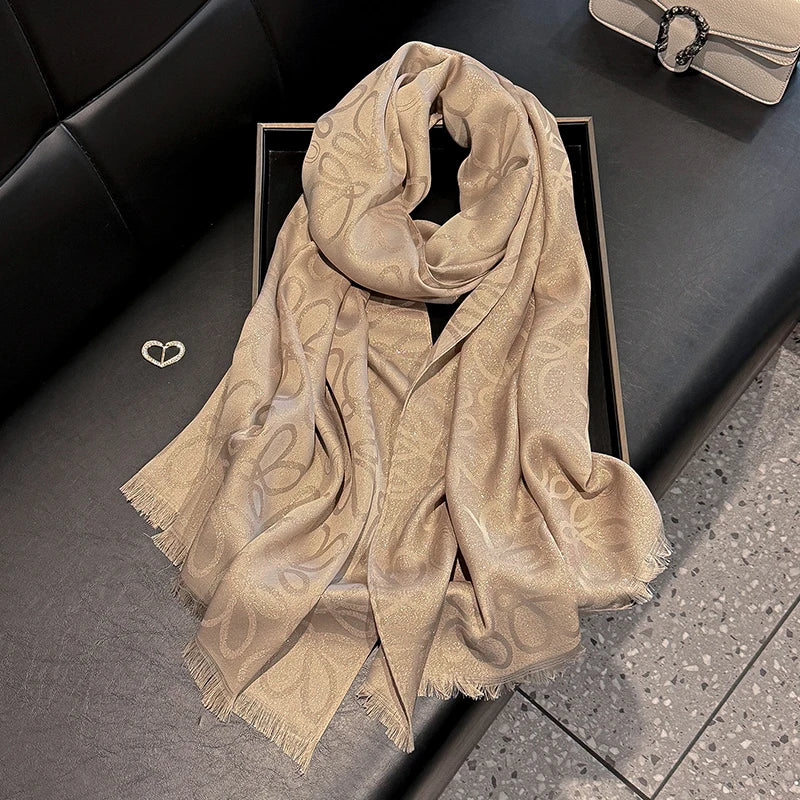 New Ladies Elegant Print Hijab Tencel cotton long scarf With Four Seasons Sun Protection Scarf Decoration Shawl Wrap Headscarf