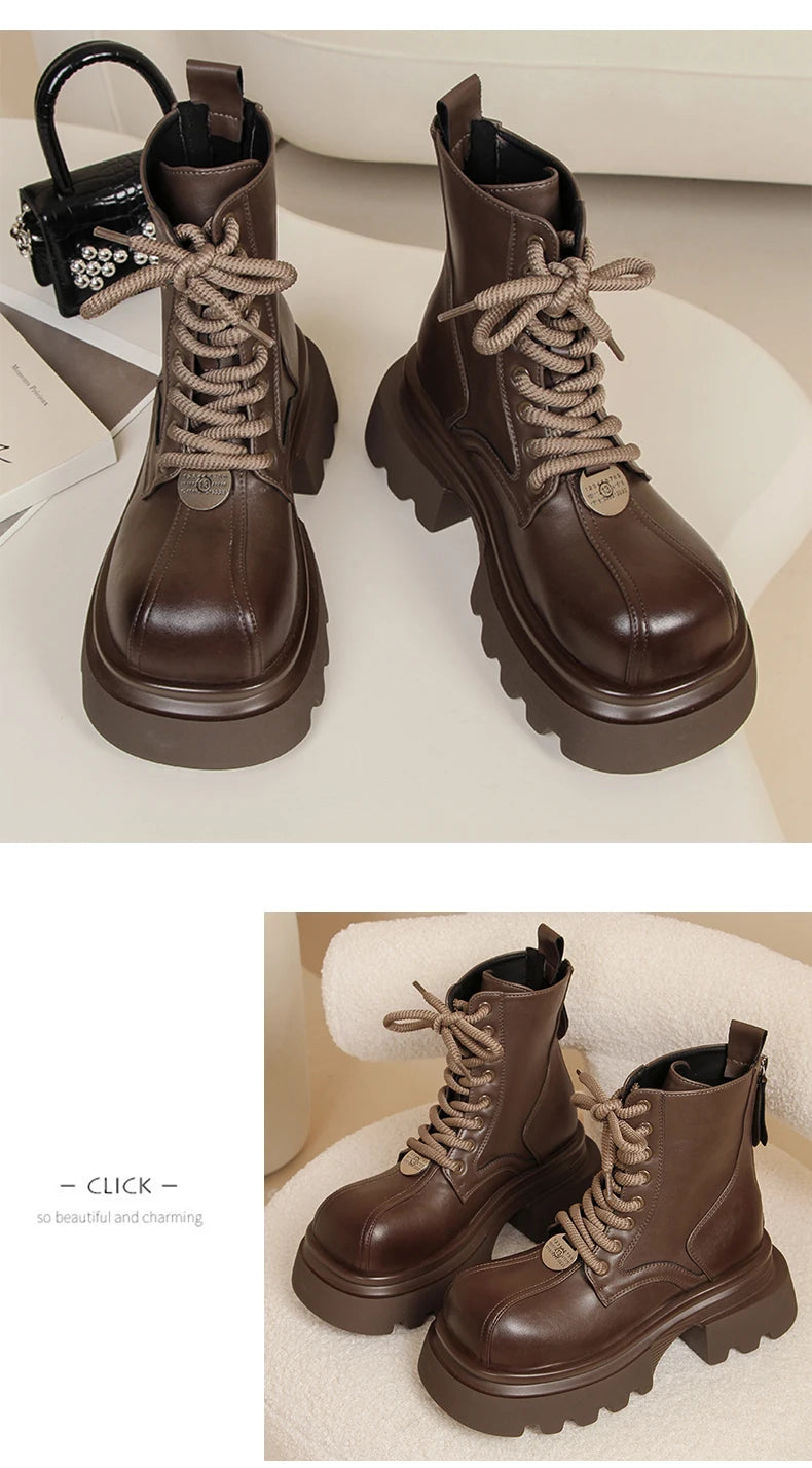 Women Flats Ankle Cool Boots Autumn Designer Platform Shoes 2024 New Brand Fashion Dress Chelsea Boots Walking Zapatillas Female