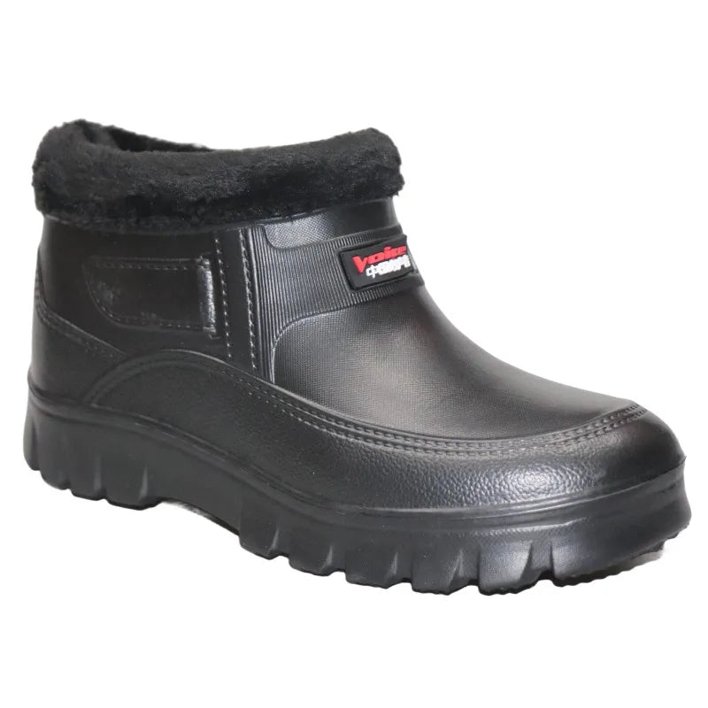 Men's Winter Snow Boots Waterproof Warm Fce Work oes Kitchen Hygiene Cotton Single oes for Laundry