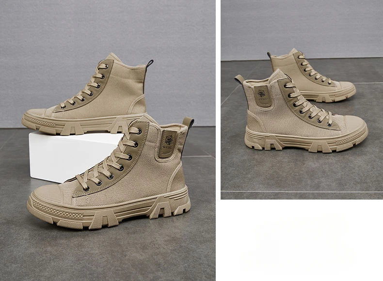 Man Shoes Lace Up Warm Industrial Safety High Cut Boots for Men with Fur Work Winter Footwear Cheap Casual Classic Non Slip Y2k