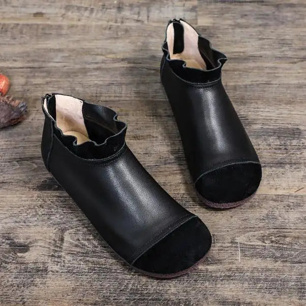 Careaymade-Genuine leather big size women's shoes,pure handmade Winter plush soft thick warm cotton boots women antiskid shoes