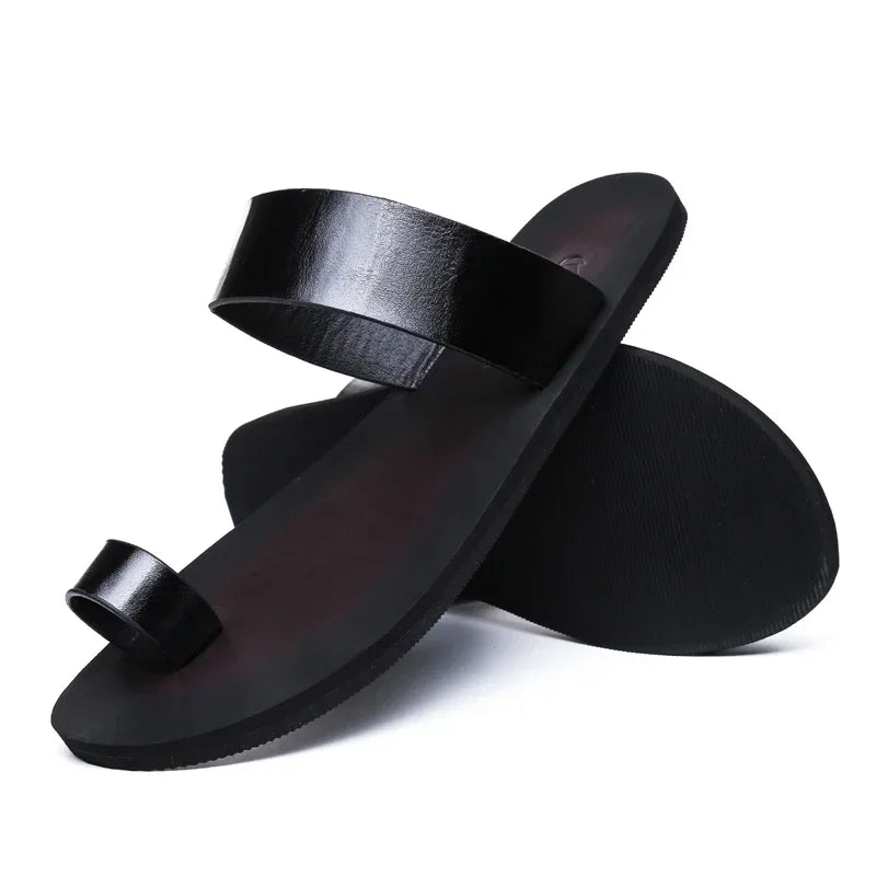 Brand Mens Casual Sandals Luxury Brand Breathable Designer Shoes Comfortable Solid Summer Slippers Mocassin Hombre Loafer