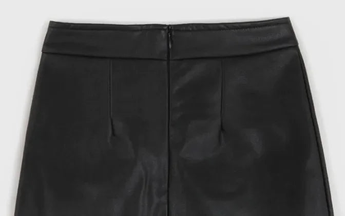Mini Dress Short Black Pu Leather Skirt Sexy Professional Tightening Women's Underwear 2024 New Style Ultra-short Female Suit