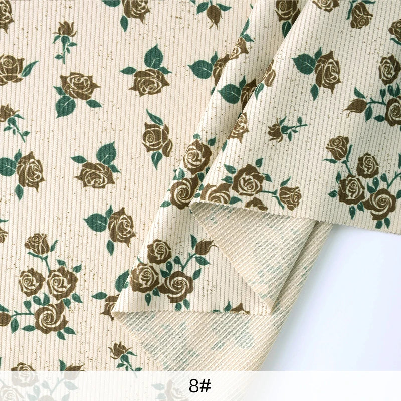 0.5/1/2Yard Ribbed Corduroy Fabric Vintage Style Colour Print Spring Autumn DIY Sewing Fabric Making Pants Jacket Clothing Cloth