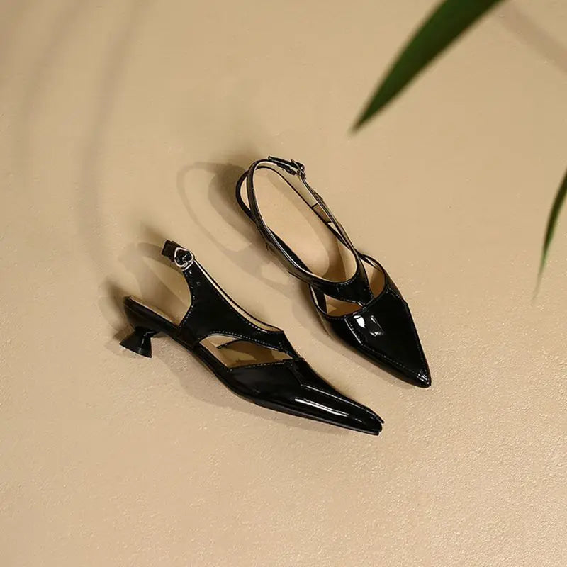 REAVE CAT 2022 Ladies Sandals Pointed Toe Heels Buckle Straps Size 33-45 Black Red Elegant S3691