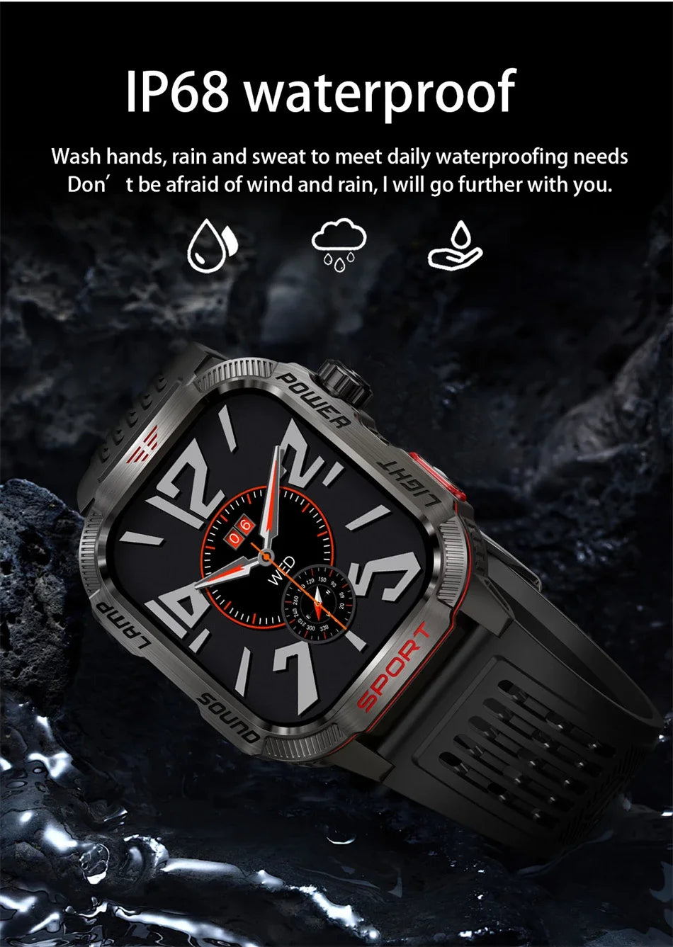 2025 New  Xiaomi  Military GPS Smart Watch Men Flashlight Compass Waterproof Outdoor Sport Tracker Bluetooth Call Smartwatch