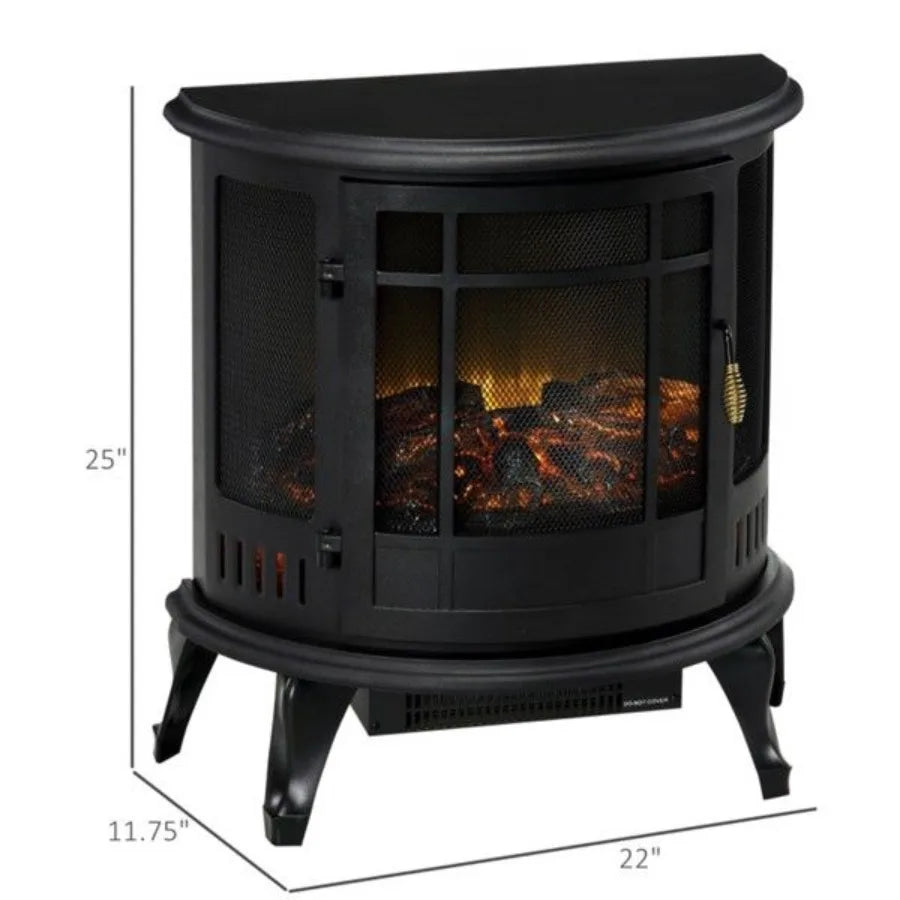 1500W 22 Electric Fireplace Black