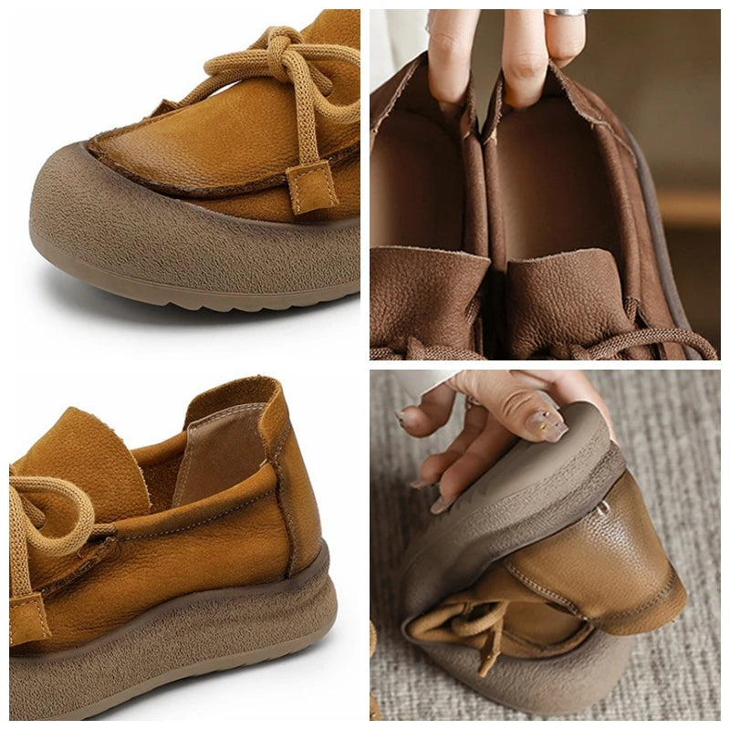 GKTINOO 2025 Genuine Leather Shoes Women Ballet Flats Summer Women's Solid Soft bottom Shoes Woman Slip On Loafers