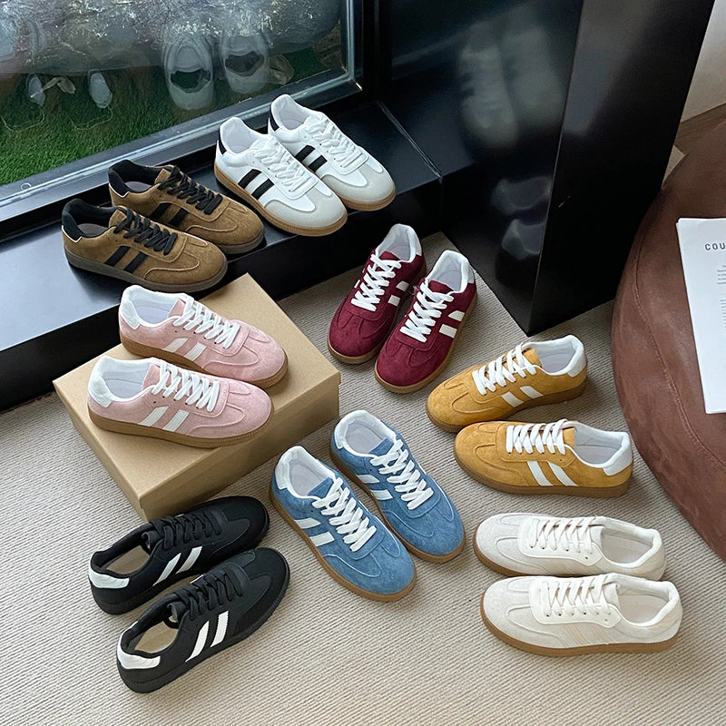 2025 Autumn New  Fashionable Comfortable Casual Sneakers Retro Thick-soled Sneakers Women's College Style Board Shoes Big Size