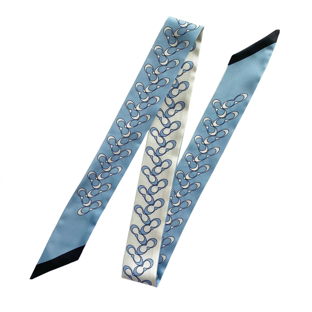 Korean Version of The Autumn Plain Color New Women's Ribbon Hair Ribbon Streamer Tied bag Long belt silk scarf Small Scarf Scarf